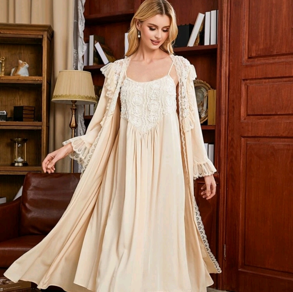 NWT Shein Nightgown and Robe Size Large Blanche Golden Girls
